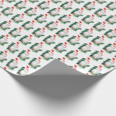 クリスマスフクロウストッキングリースお洒落野生生物 ラッピングペーパー (角)