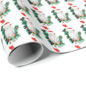クリスマスフクロウストッキングリースお洒落野生生物 ラッピングペーパー (ロールコーナー)