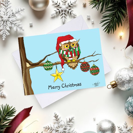 クリスマスフクロウツリーオーナメント カード