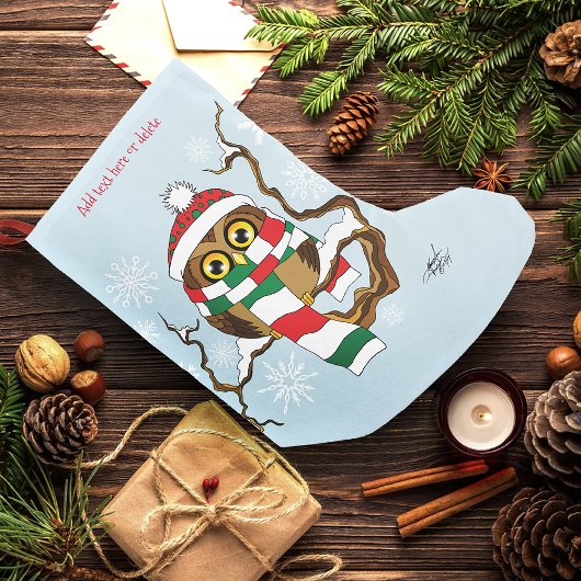 クリスマスフクロウツリーオーナメント ラージクリスマスストッキング