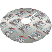 クリスマスフクロウツリースカート ブラッシュドポリエステルツリースカート (アングル)