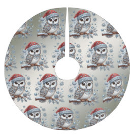 クリスマスフクロウツリースカート ブラッシュドポリエステルツリースカート