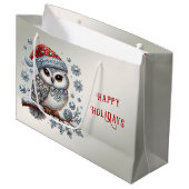 クリスマスフクロウホリデイ抱き枕 ラージペーパーバッグ (正面アングル)