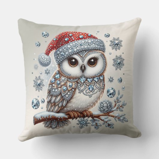 クリスマスフクロウホリデイ装飾用クッション クッション (裏面)