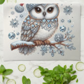 クリスマスフクロウホリデーキッチンタオル キッチンタオル (折り畳み)