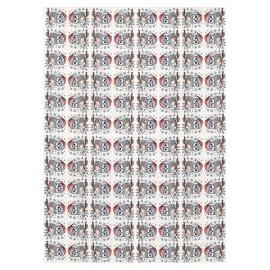 クリスマスフクロウホリデーテーブルクロス テーブルクロス (正面)