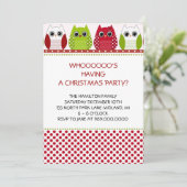 クリスマスフクロウホリデーパーティ招待状 招待状 (スタンド正面)