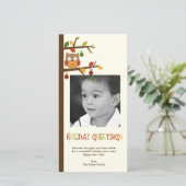 クリスマスフクロウホリデーフォトカード シーズンカード (スタンド正面)