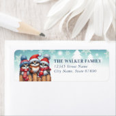 クリスマスフクロウ差出人住所ラベル ラベル (インサイチュ)