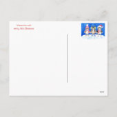 クリスマスフクロウ水彩画 シーズンポストカード (裏面)