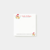 クリスマスフクロウ水彩花花花束 ポストイット (正面)