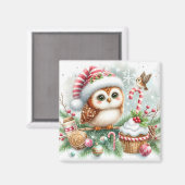 クリスマスフクロウ磁石 マグネット (正面/裏面)
