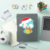 クリスマスフクロウ，かわいいフクロウ，サンタハット，スカーフ，クリスマス シール (iPadカバー)
