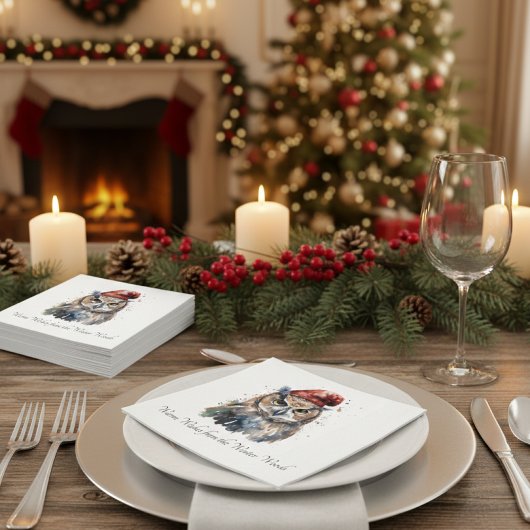 クリスマスフクロウ、カスタマイズ可能 スタンダードランチョンナプキン