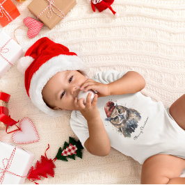 クリスマスフクロウ、カスタマイズ可能 ベビーボディスーツ
