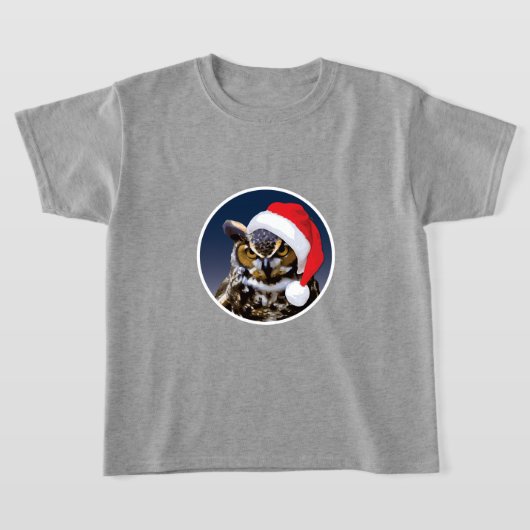 クリスマスフクロウ – キッズベーシックTシャツ Tシャツ (レイダウン)