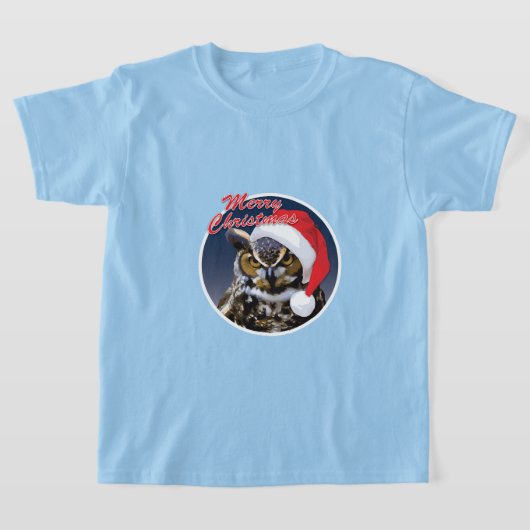 クリスマスフクロウ – キッズベーシックTシャツ Tシャツ (レイダウン)