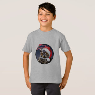 クリスマスフクロウ – キッズベーシックTシャツ Tシャツ