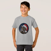 クリスマスフクロウ – キッズベーシックTシャツ Tシャツ (正面フル)