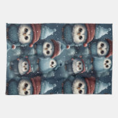 クリスマスフクロウ キッチンタオル (横)