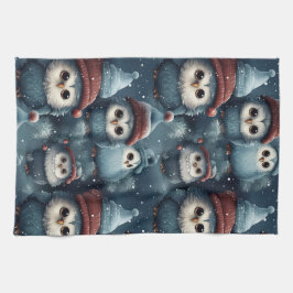 クリスマスフクロウ キッチンタオル