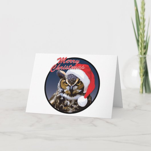 クリスマスフクロウ – グリーティングカード、標準 シーズンカード (正面)