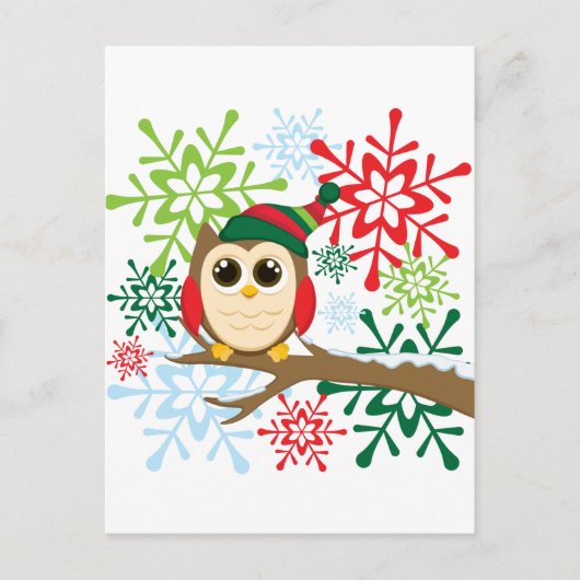 クリスマスフクロウ シーズンポストカード (正面)