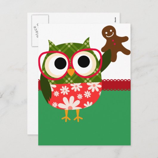 クリスマスフクロウ シーズンポストカード (正面/裏面)