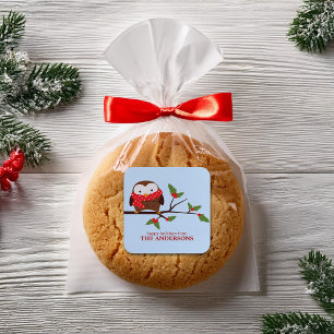 クリスマスフクロウ スクエアシール