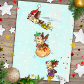 クリスマスフクロウ ポストカード