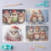 クリスマスフクロウ 薄葉紙 (クラフト)