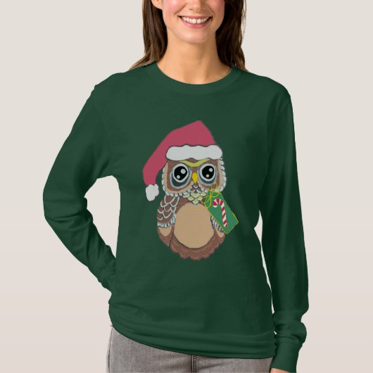 クリスマスフクロウ Tシャツ (正面)