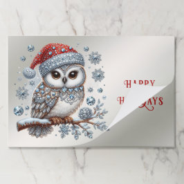 クリスマスフクロムホリデーティアウェイランチョンマット ペーパーパッド