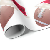 クリスマスフットボールおもしろいサンタホリデーラッピングパ ラッピングペーパー (ロールコーナー)