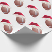 クリスマスフットボールおもしろいサンタホリデー ラッピングペーパー (角)