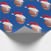 クリスマスフットボールおもしろいサンタホリデー ラッピングペーパー (角)