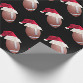 クリスマスフットボールおもしろいサンタホリデー ラッピングペーパー (角)