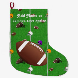 クリスマスフットボールとヘルメットの模様 スモールクリスマスストッキング