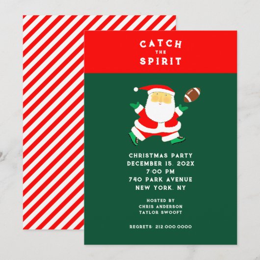 クリスマスフットボールパーティ 招待状 (正面/裏面)