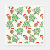 クリスマスフットボール スタンダードランチョンナプキン (正面)