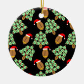 クリスマスフットボール セラミックオーナメント (正面)