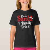クリスマスフパーソナライズされたァイおもしろい親愛ミズSanta Kid Tシャツ (正面)
