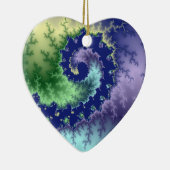 クリスマスフラクタルを浮き出す セラミックオーナメント (右)