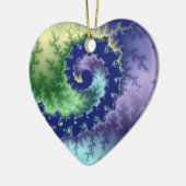 クリスマスフラクタルを浮き出す セラミックオーナメント (左)