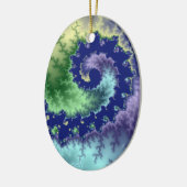 クリスマスフラクタルを浮き出す セラミックオーナメント (左)