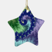 クリスマスフラクタルを浮き出す セラミックオーナメント (右)