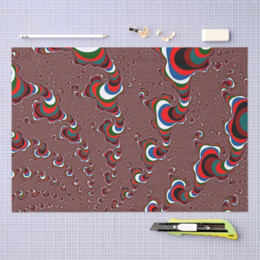 クリスマスフラクタルティッシュペーパー 薄葉紙 (クラフト)