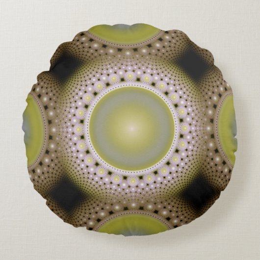 クリスマスフラクタルパターン ラウンドクッション (正面)