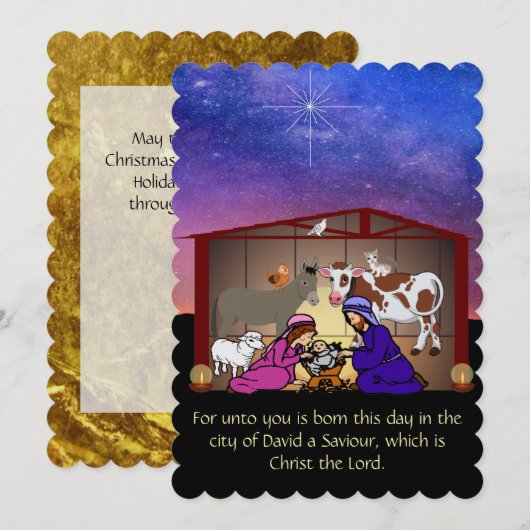 クリスマスフラットカード (正面/裏面)