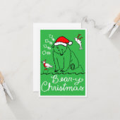 クリスマスフラットカード(背面空白の) カード (正面/裏面インサイチュ)